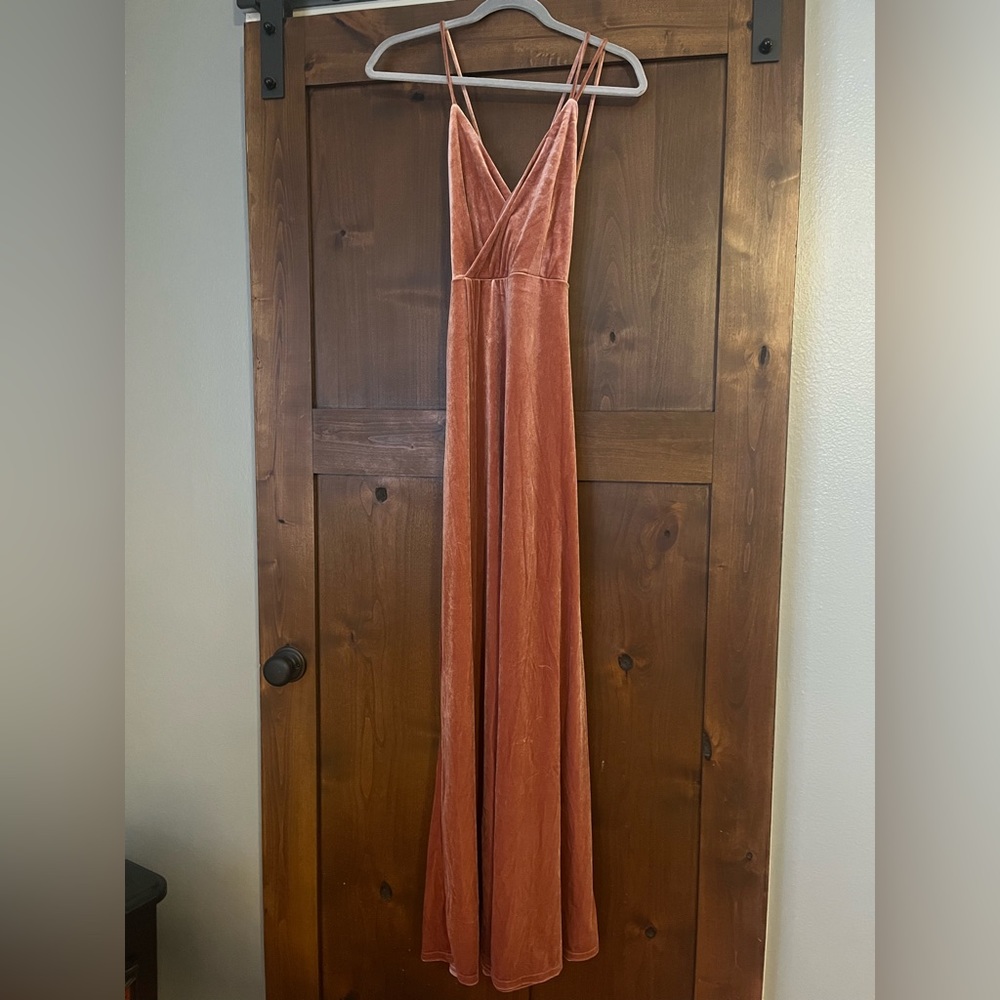 Blush Velvet Maxi dress